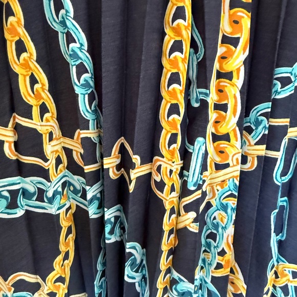 đź’‹NWTđź’‹Anthropologie Navy Chain-Print Backless Halter Maxi Dress 076 - Picture 7 of 10